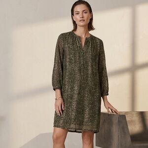 Soeur Snakeskin Reptile Cotton Long Sleeve Shift Dress Size medium